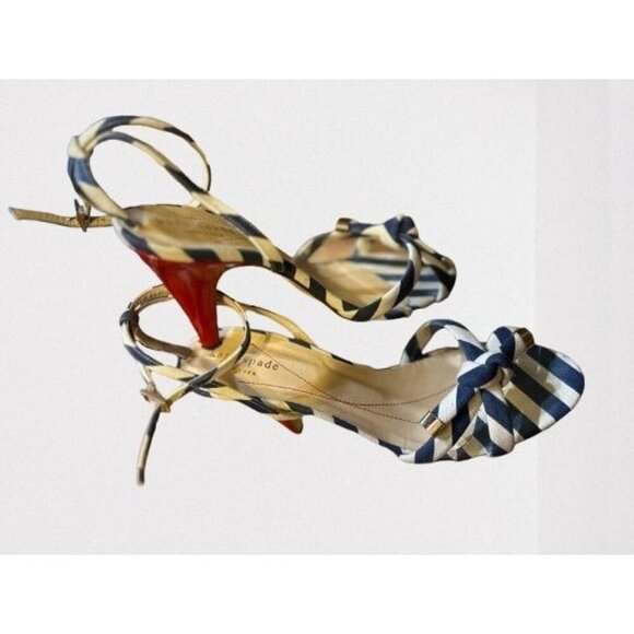 Kate Spade Strappy high heel sandals made in Italy nautical open toe Size 7.5 - Picture 7 of 13